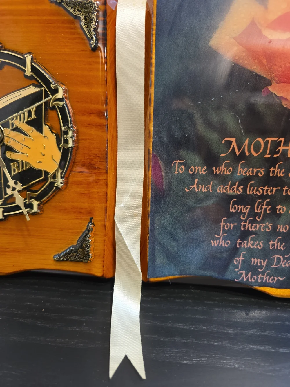 Decorative Wooden Bible Display Plaque - Brown